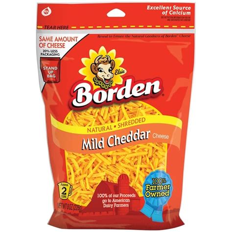 Borden Mild Cheddar Shredded Cheese (8 oz) - Instacart