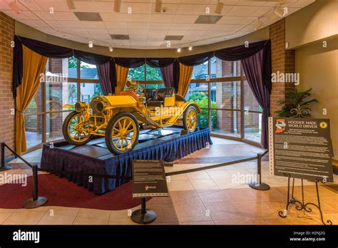 Cars on display inside Studebaker National Museum in South Bend Indiana ...