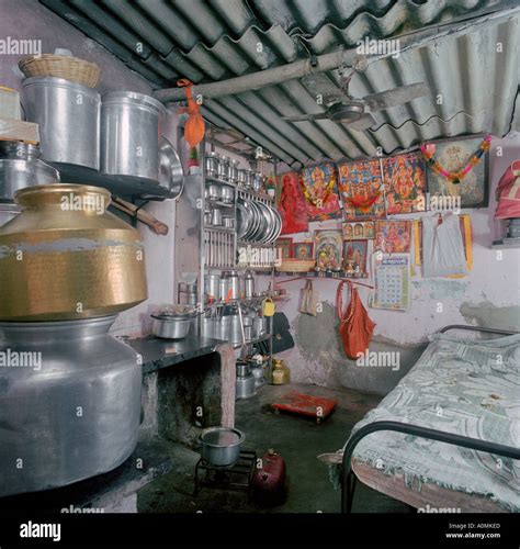 RVA92597 Interior of house in a slum in Bombay India Stock Photo - Alamy