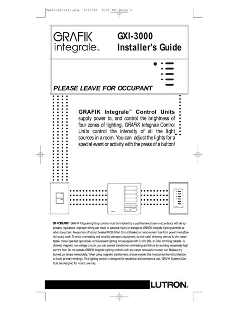 Lutron Grafik Eye Wiring Diagram - General Wiring Diagram