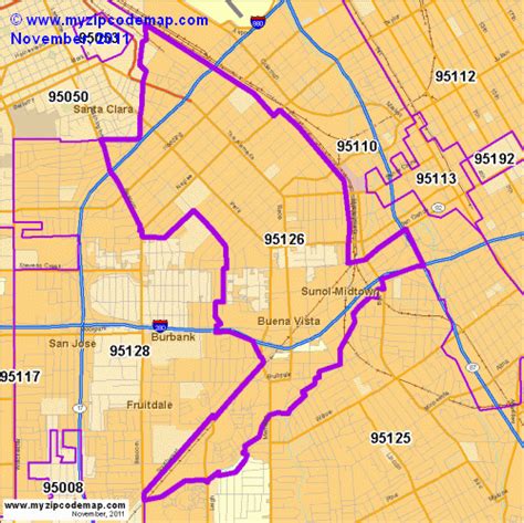 Zip Code Map of 95126 - Demographic profile, Residential, Housing ...