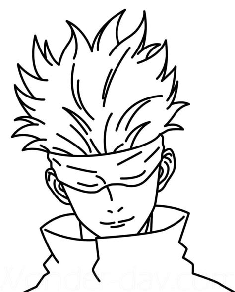 gojo satoru in jujutsu kaisen Coloring Page - Anime Coloring Pages