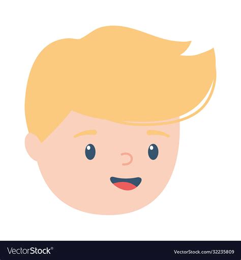 Boy face cartoon character isolated icon design Vector Image