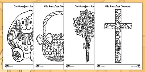 Die Paasfees Joernaal: Paasfees Inkleurbladsye - Twinkl