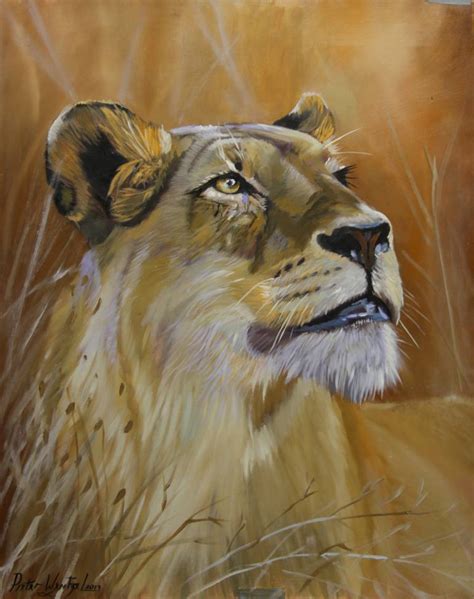 Lioness Painting by Pieter Wentzel | Saatchi Art