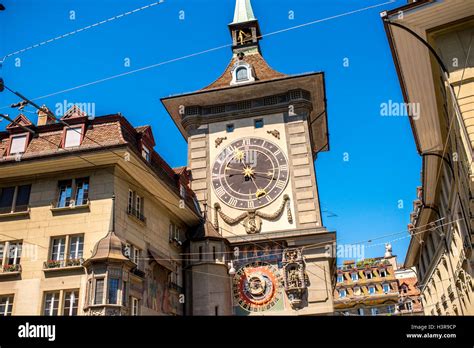 Clock tower in Bern city Stock Photo - Alamy