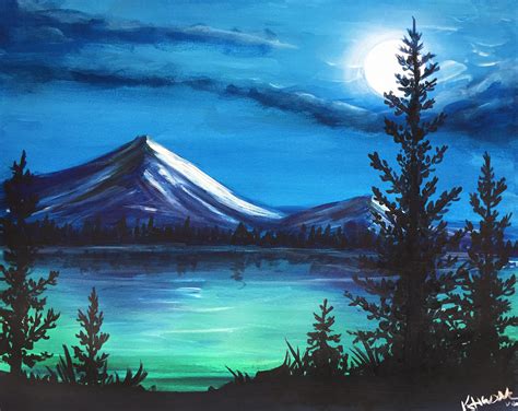 Cold Mountain Nights by Katie Husak - Paint Nite Paintings | Landscape ...