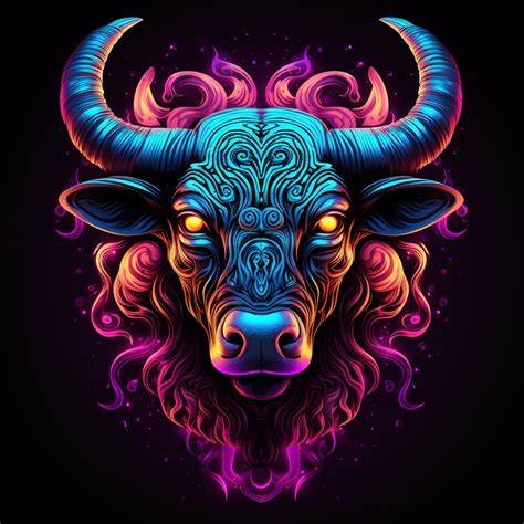 ArtStation - Neon Taurus Zodiac Art | Artworks