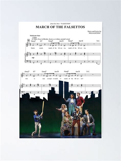 "Falsettos Sheet Music - March of the Falsettos" Poster for Sale by ...