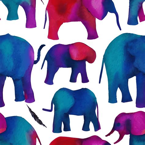 Small Elephant Watercolor Pattern · Creative Fabrica