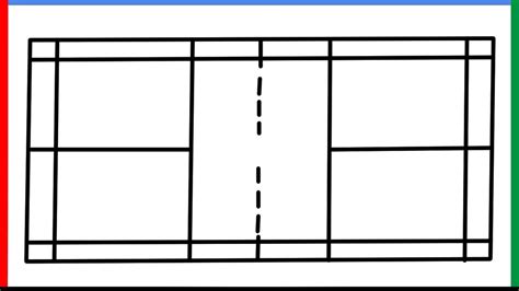 How to draw Badminton Court step by step for beginners - YouTube