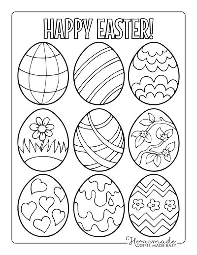 Striped Easter Egg Coloring Page