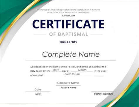 Baptismal Certificate: Free Baptism Certificate Templates!