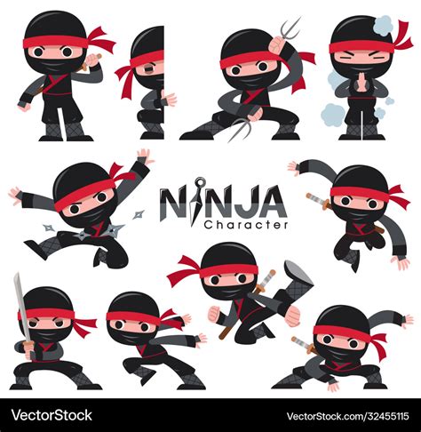 Ninja character Royalty Free Vector Image - VectorStock