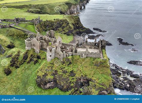 Dunluce Castle Aerial stock photo. Image of dunluce - 298890308