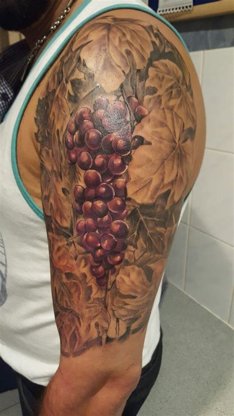 Vine with grapes | Wine tattoo, Vine tattoos, Full sleeve tattoos