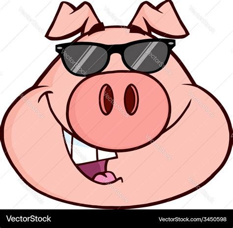 Cartoon pig with glasses Royalty Free Vector Image