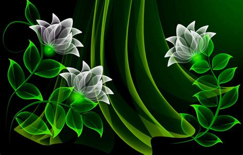 Photo Wallpaper Flowers, Vector, Flowers, Background, - Neon Flowers ...