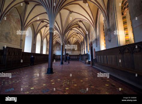 Interior in greatest Gothic castle in Europe - Malbork. Teutonic castle ...