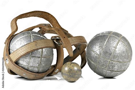 vintage petanque balls isolated on white background Stock Photo | Adobe ...