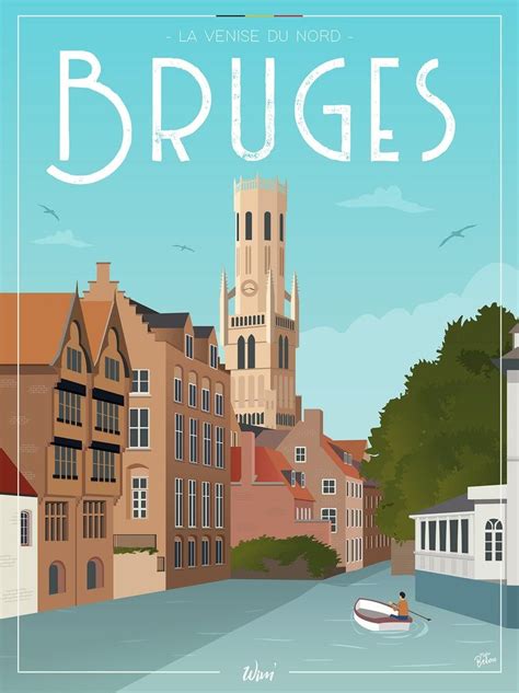 Bruges L'affiche de déco murale | Etsy | Travel postcard, Travel ...