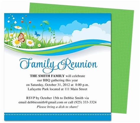 Family Reunion Invitation Template Free Awesome Family Reunion ...