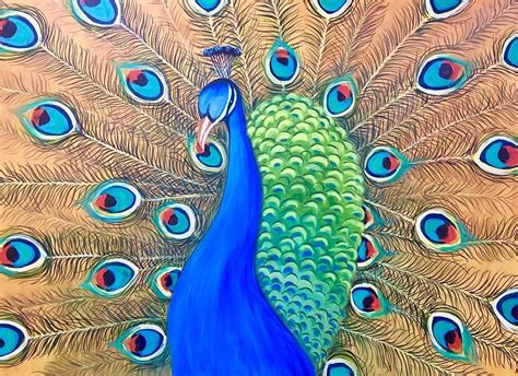 Blue Peacock Painting by Alicia Williams