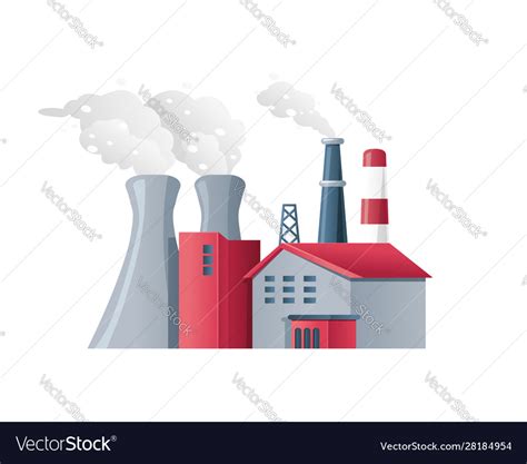 Factory air pollution polluted environment Vector Image