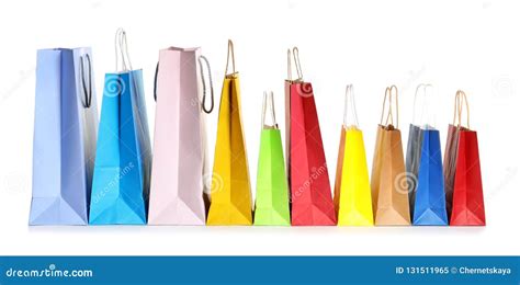 Colorful Paper Shopping Bags Stock Image - Image of container, branding ...