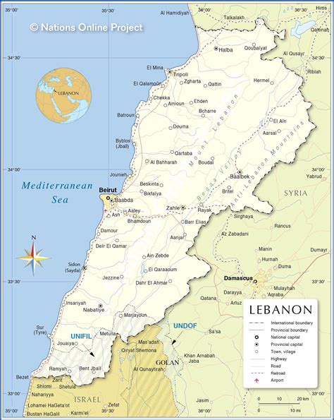 Political Map of Lebanon - Nations Online Project