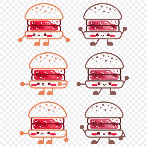 Emoji Gesture Vector Hd PNG Images, Cute Burger Gesture Collection With ...