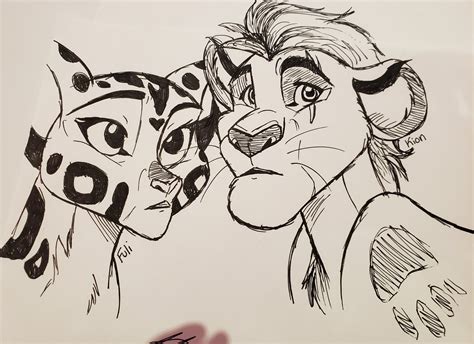 Kion and Fuli by Wolf-Chalk on DeviantArt