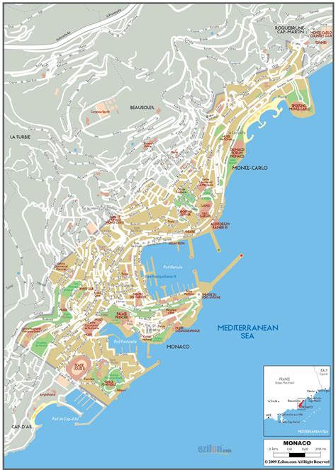 Political Map of Monaco - Ezilon Maps