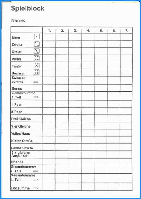Kniffel Block Download ~ Kniffel Extreme Vorlage Zum Ausdrucken ...