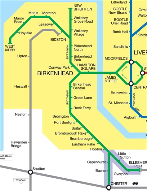 Liverpool - Rail Map Wirral