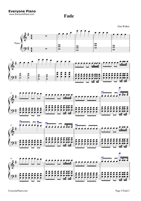 Fade-Alan Walker | Piano Sheet Music | Pinterest | Pianos, Piano sheet ...