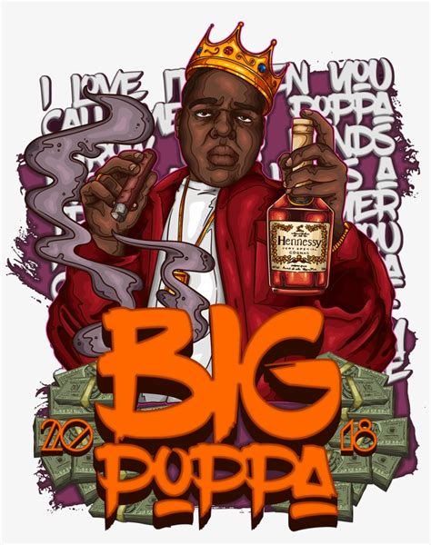 Big Poppa Ilration On Behance - Biggie Smalls Transparent Poster ...