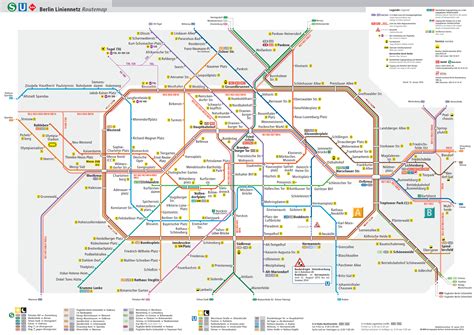 Map of Berlin subway, underground & tube (u bahn): stations & lines