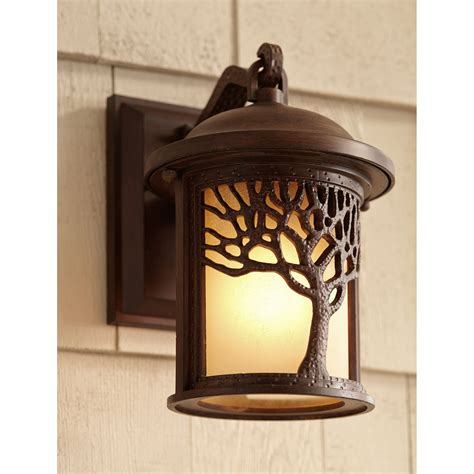 John Timberland Rustic Outdoor Wall Light Fixture Bronze 9 1/2" Tree ...