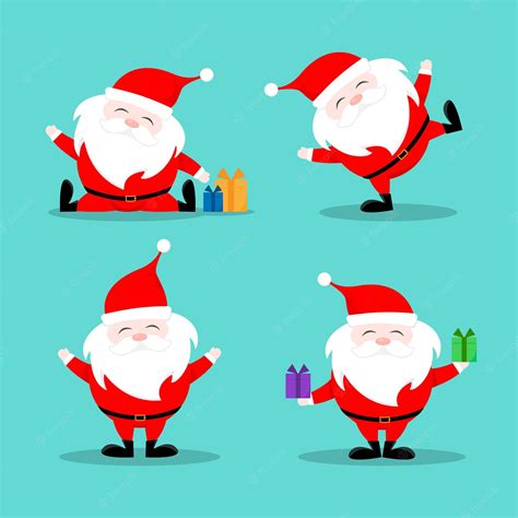 Premium Vector | Santa claus christmas illustration set