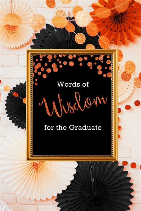 Printable Sign Words of Wisdom for the Graduate - Etsy