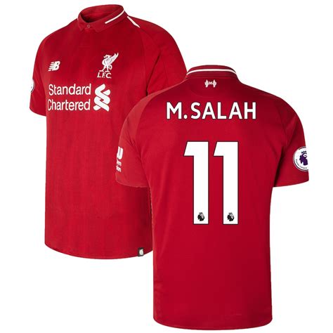 Men's New Balance Mohamed Salah Red Liverpool 2018/19 Home Replica ...