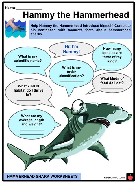 Hammerhead Shark Worksheets & Facts | Habitat, Diet, Life Span