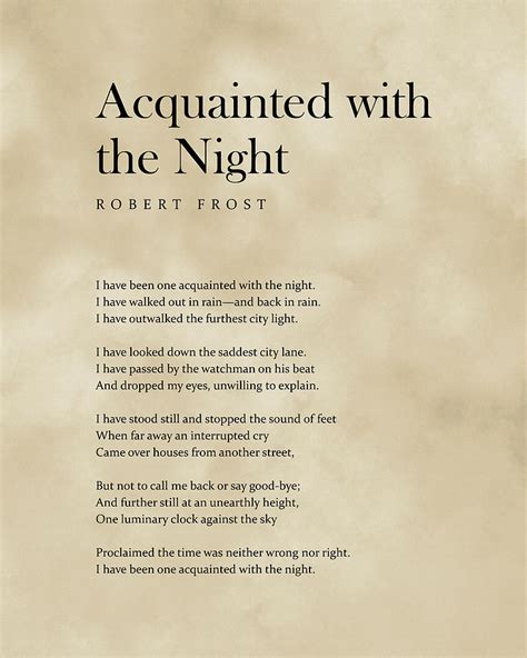 Acquainted With The Night - Robert Frost Poem - Literature - Vintage ...