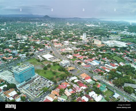 Aerial panorama of managua city in Nicaragua drone view Stock Photo - Alamy