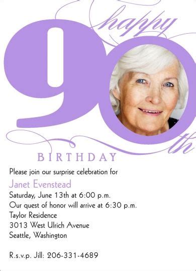 Milestone 90th Birthday - Invitations from Brookhollow 90th Birthday ...