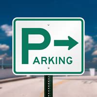 Directional Parking Sign (arrow pointing right), SKU: K-1601