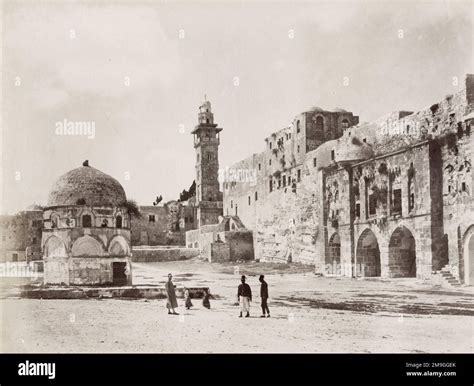 Vintage 19th century photo - Antonia Fortress Jerusalem, modern Israel ...