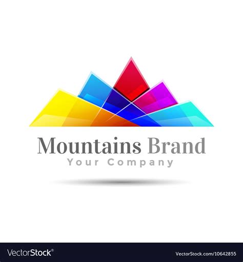 Mountain color logo creative colorful abstract Vector Image