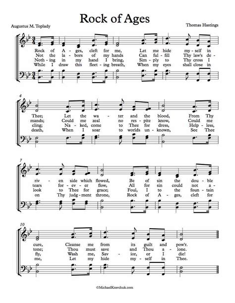 Free Choir Sheet Music – Rock of Ages – Michael Kravchuk